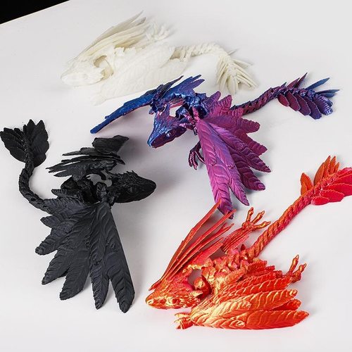 3d打印始祖鸟羽毛飞龙翼龙关节可动仿真模型手办礼物玩具摆件造景