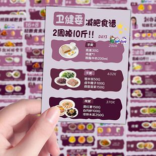106张减肥食谱贴纸创意手账行李箱手机壳笔记本电脑diy装 饰小图案