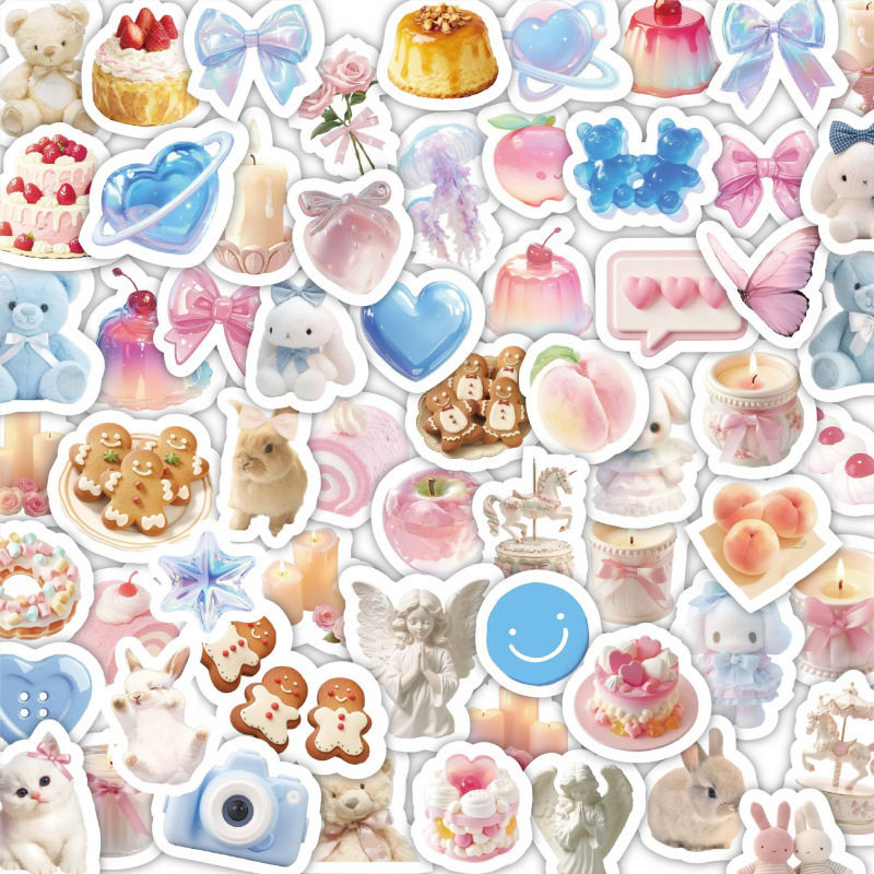 少女心日常贴纸124张手账行李箱手机笔记本电脑吉他装饰DIY防水