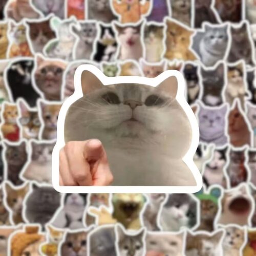 抽象meme猫搞笑表情包贴纸DIY手