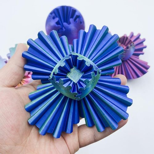 3D打印解压创意齿轮球指尖球齿轮花立体魔方旋转空间几何儿童玩具