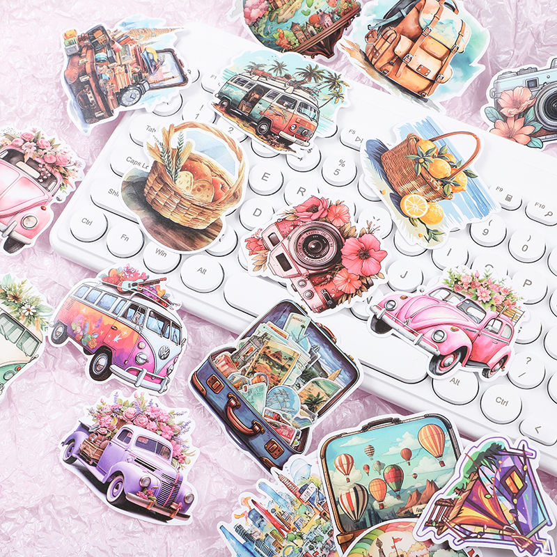 原创户外露营贴纸创意手账笔记本