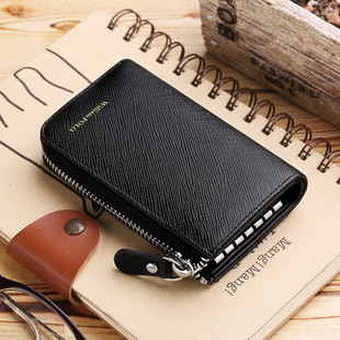 英皇保罗休闲百搭时尚男士钥匙包拉链头层牛皮钥匙包男款简约潮流