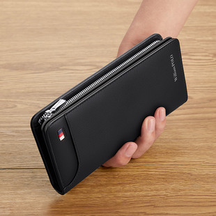 保罗男士钱包长款真皮2023新款轻奢皮钱夹卡包大容量多功能手拿包