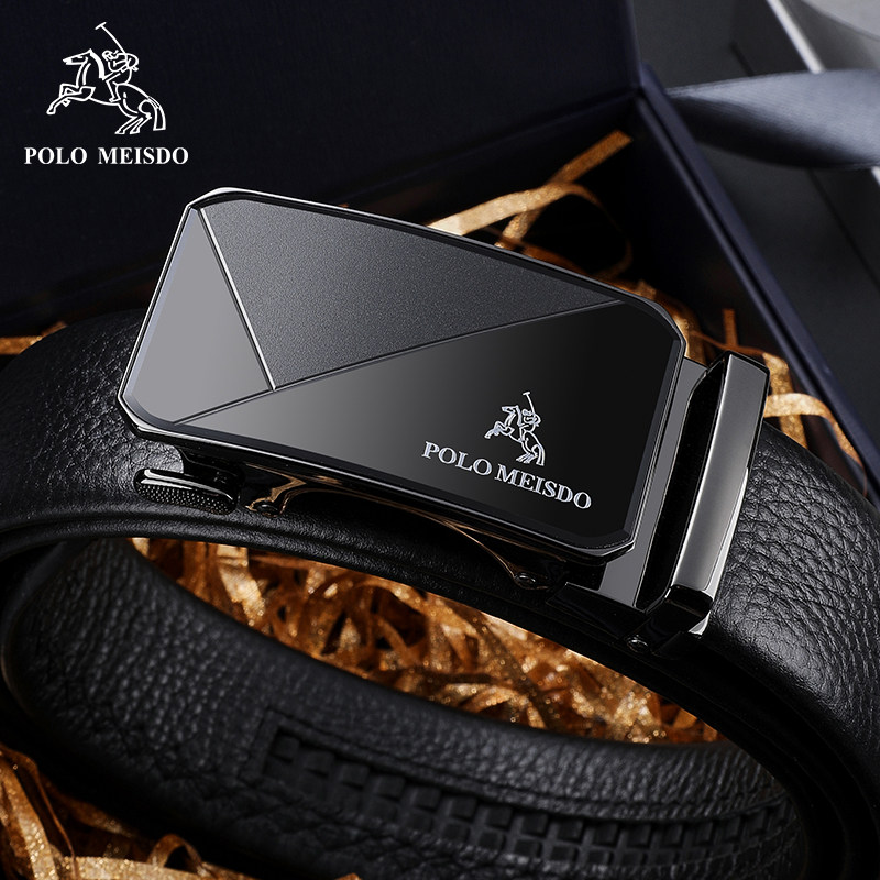 正品保罗美思得男士皮带男款真皮自动扣新款商务腰带头层牛皮裤带
