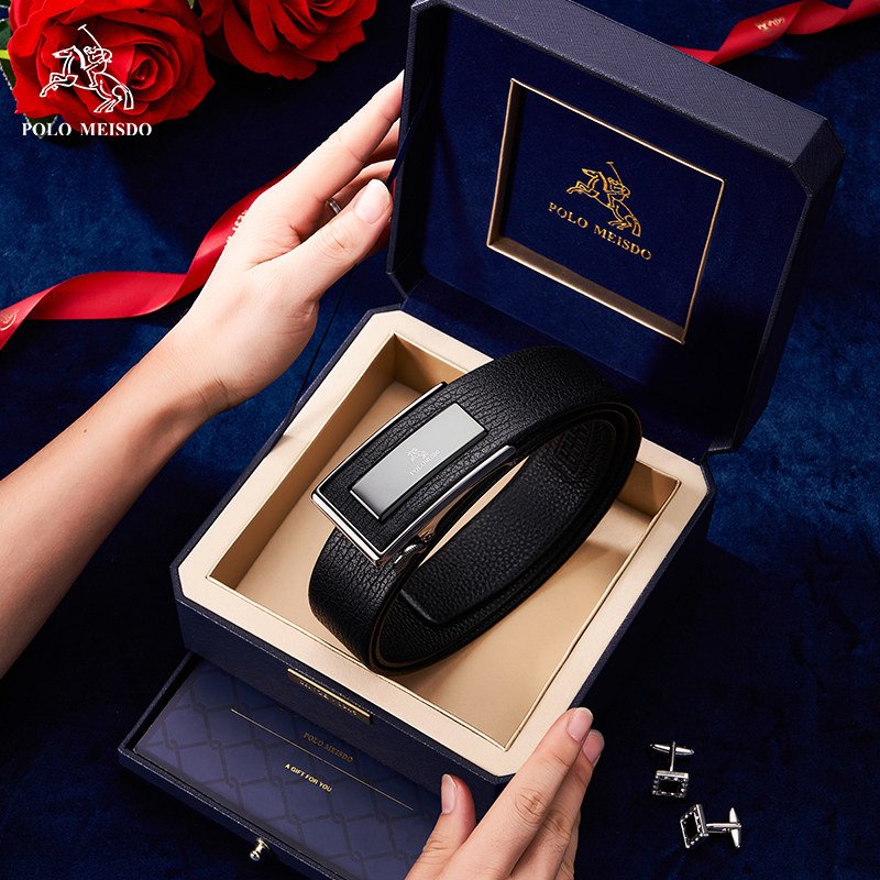 保罗美思得皮带男真皮高档奢侈品牌腰带男士2024新款头层牛皮裤带