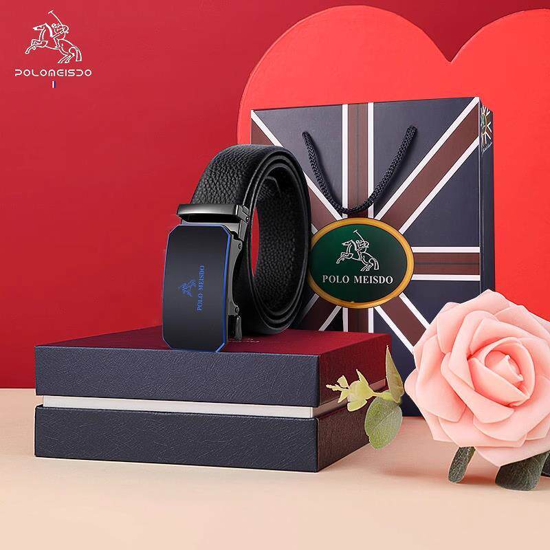 正品保罗美思得皮带男士2024新款真皮自动扣品牌腰带男年轻人裤带