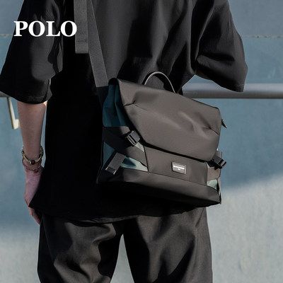 Polo男士斜挎包夏季潮牌大容量单肩包男2024新款休闲邮差包斜挎包