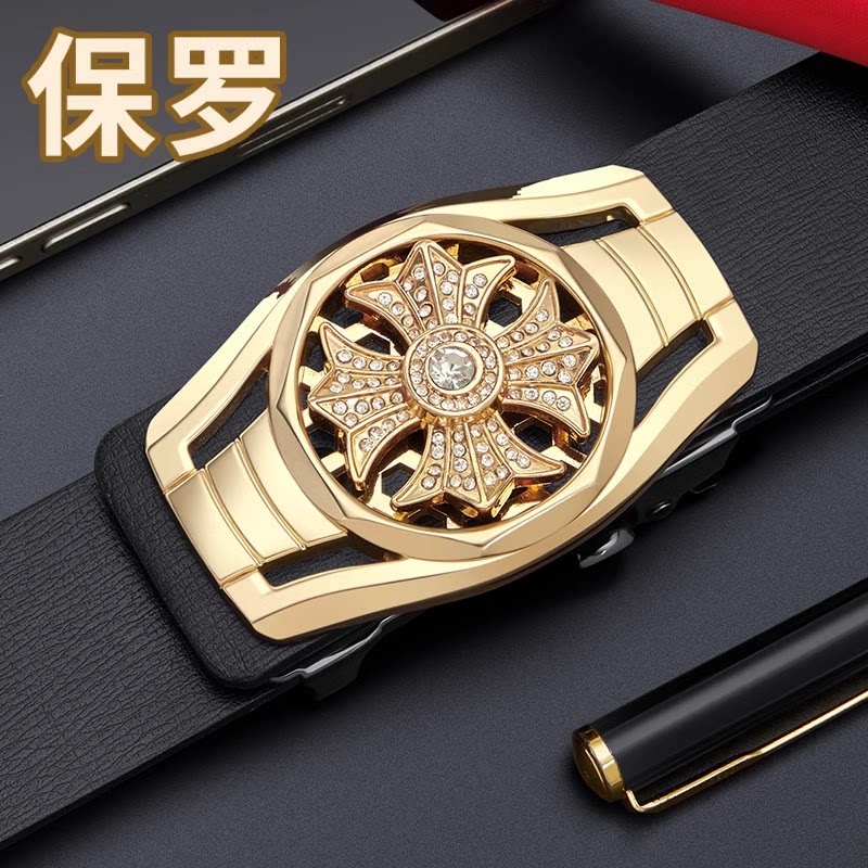 保罗皮时转2款无牙自务闲带男士带来运204新动扣腰带商休年轻人裤