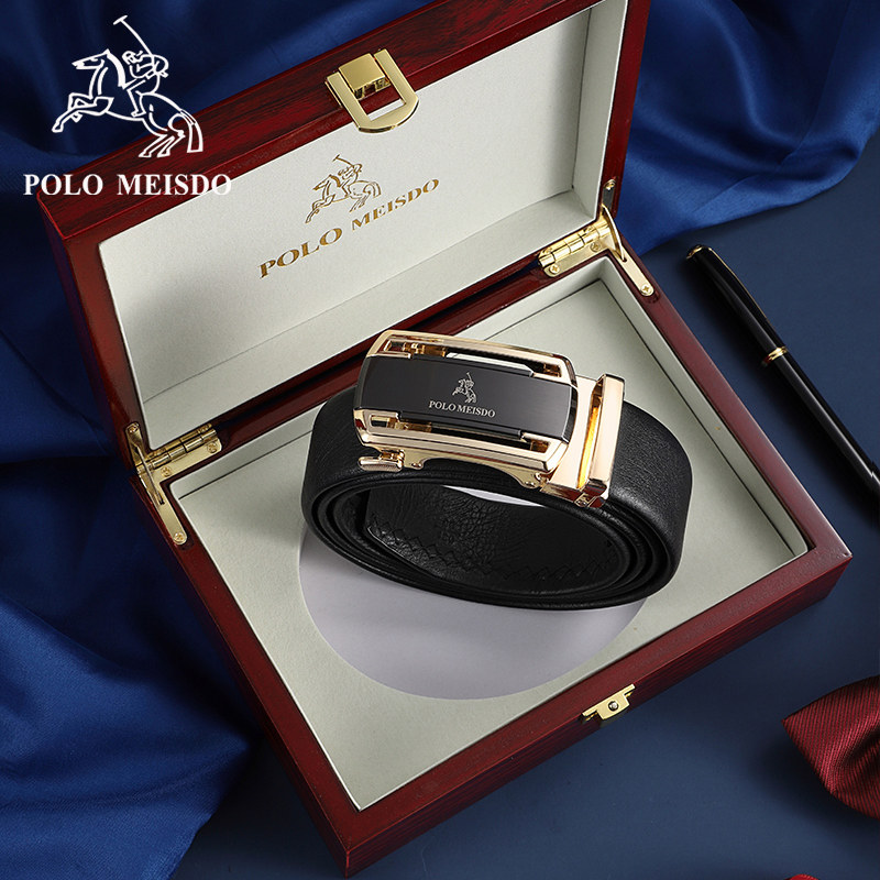 英国保罗皮带男真皮自动扣2024新款奢侈品牌男士腰带头层牛皮裤带