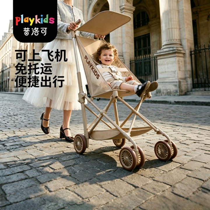 playkids遛娃神器轻便携折叠旅行可登机儿童口袋车普洛可婴儿推车