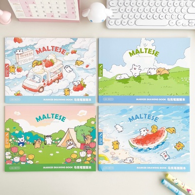 吉伊卡哇儿童A4卡通图画本不透墨