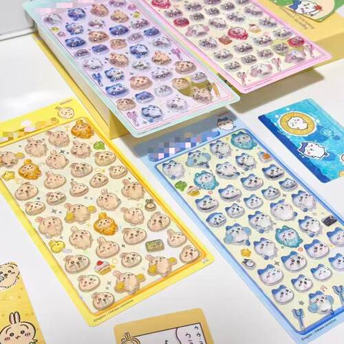 吉伊卡哇乌萨奇水晶立体浮雕贴纸小八吉伊贴纸创意实心贴chiikawa