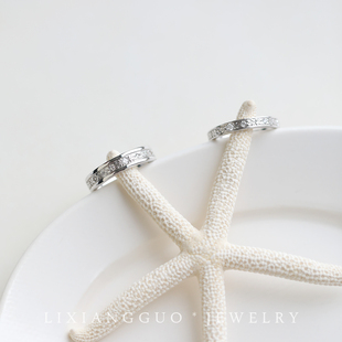 原创《颂歌》爱的仪式感纯银莫桑石结婚求婚戒指守护之戒情侣对戒