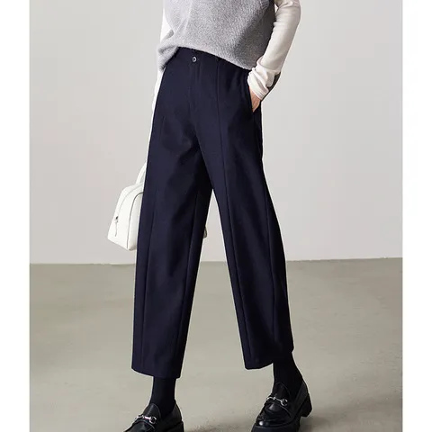 2024哈伦裤子冬时尚百搭休闲新款毛呢女通勤斜纹质量保暖加厚原版,女装/女士精品,休闲裤,淘宝优惠券,粉丝福利购,淘宝优惠卷