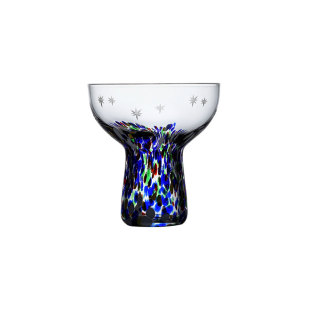 北欧极简!幻想波普星杯 哥本哈根蓝鸡尾酒杯 中古杯彩色丹麦杯子