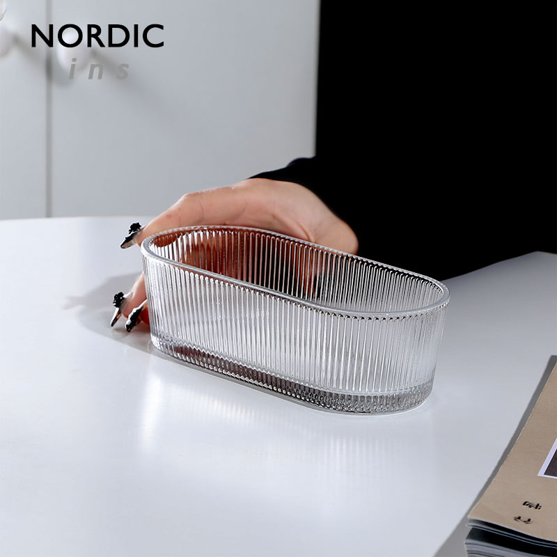 水晶玻璃分子料理长碟竖纹甜品