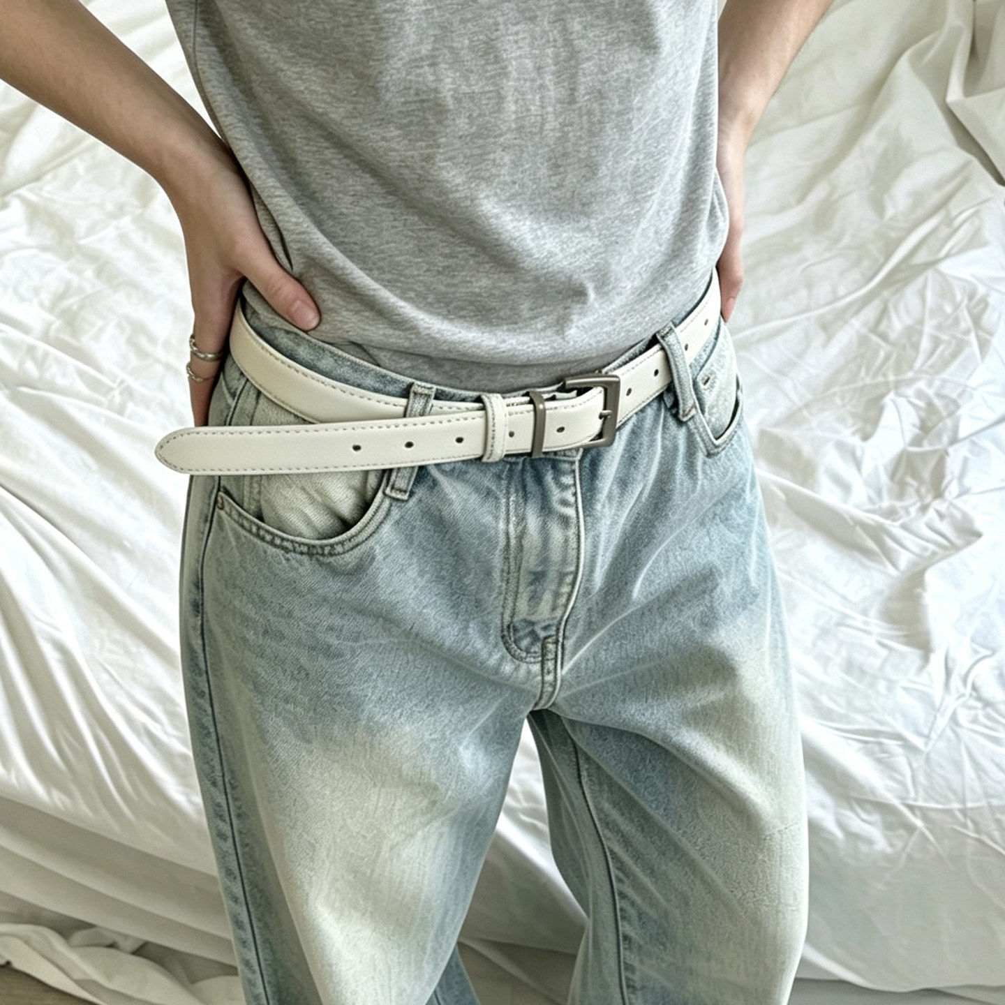 简约针扣腰带男女通用202