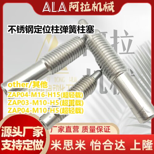 ZAP03-M10/M12/M16-H5/H10/H15/H20 不锈钢定位柱 弹簧柱塞 ZAP04