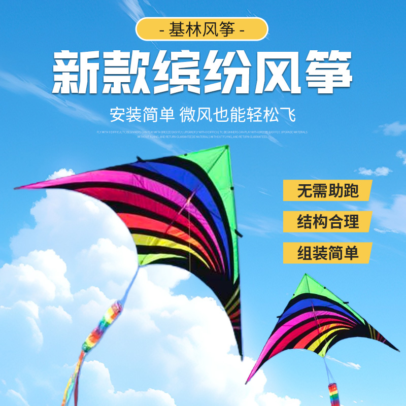 新款缤纷风筝户外运动微风易飞亲子互动儿童成人通用潍坊大型风筝