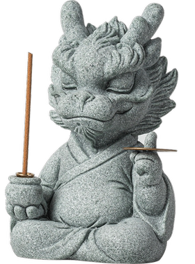 青砂石招财新中式桌面龙大师摆件