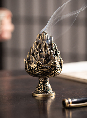 复古大博山炉摆件葫芦龙凤三足