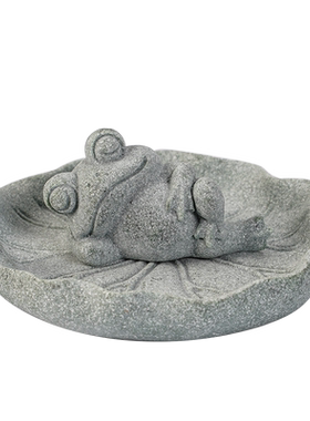 青砂石鱼缸造景可爱茶桌荷塘月色