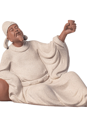 紫砂陶装饰品新中式桌面李白摆件