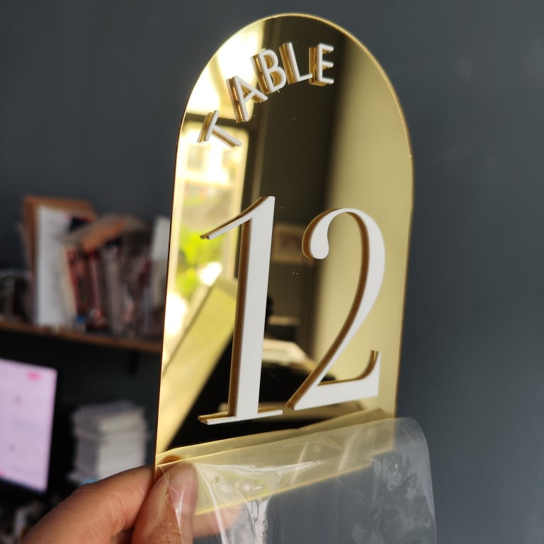 创意定制婚礼结婚宴席桌卡生日桌号签到透明亚克力3d立体字桌牌图片