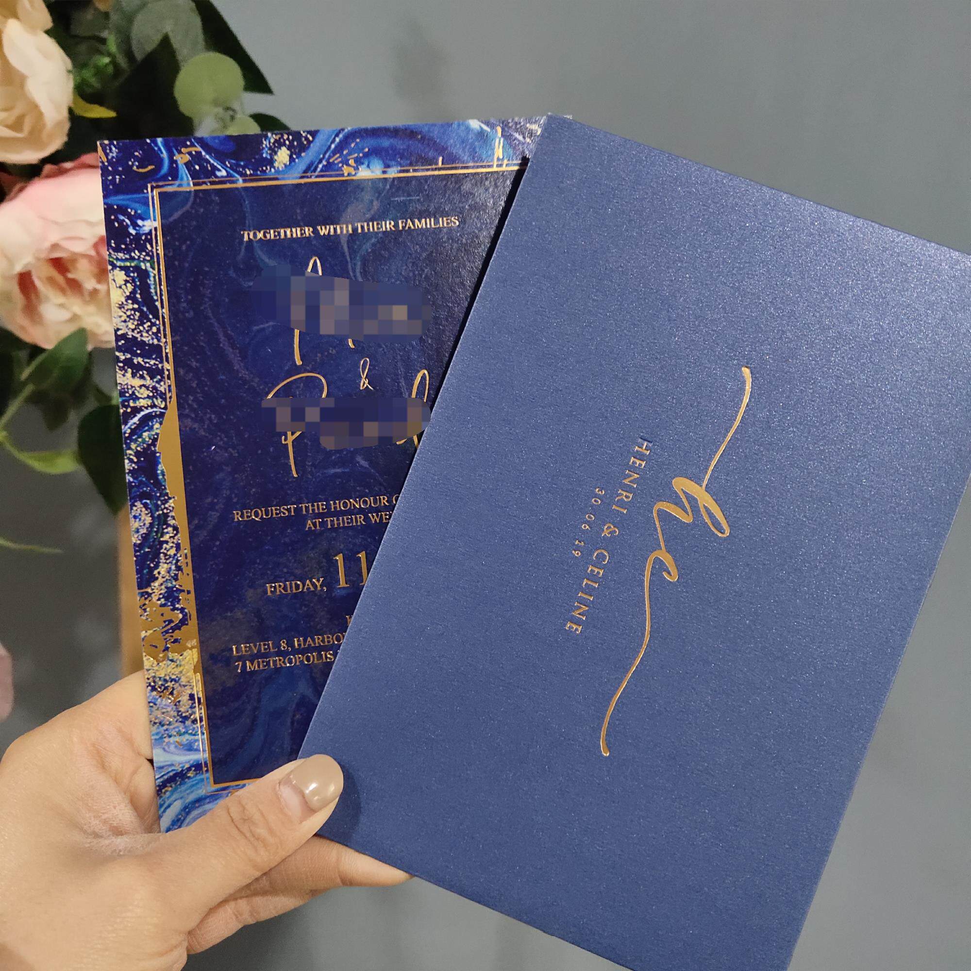 结婚请柬喜帖邀请函定制请帖婚礼网红ins风欧式高档烫金商务粉色