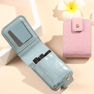 宝思妮韩系PU皮质鳄鱼纹口红包收纳小号便携随身补妆装唇膏包带镜