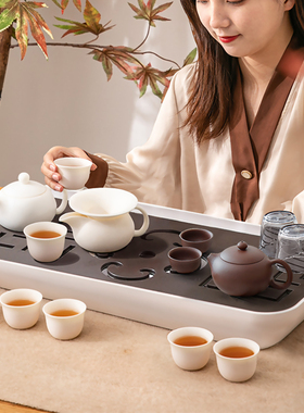 茶盘托盘家用2024新款客厅家用小型茶台茶具功夫干泡沥水单独茶杯