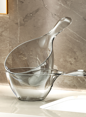 2023新款厨房家用水勺透明塑料大号加厚洗头摔不破长柄创意舀水瓢