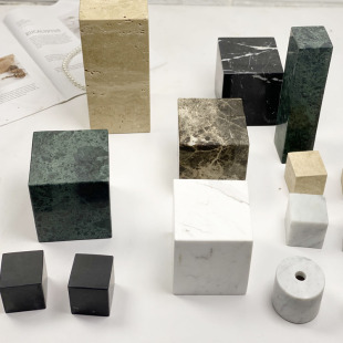 大理石摆件茶几家居方块摆件雕塑工艺品底座音箱避震板底座定制