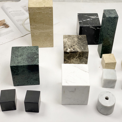 大理石摆件茶几家居方块摆件雕塑工艺品底座音箱避震板底座定制