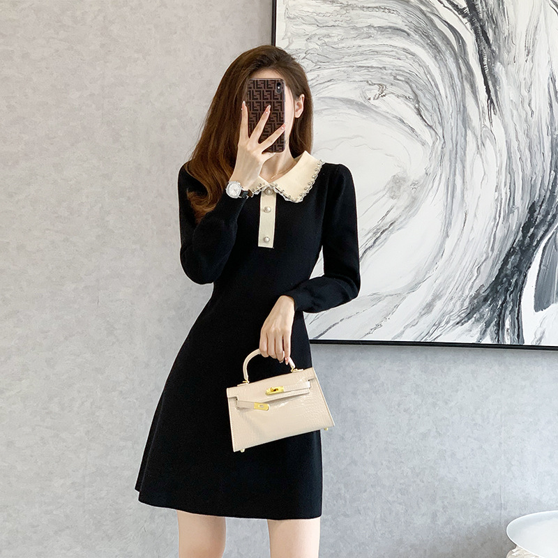 香风拼色名媛A字裙汐灿粘胶纤维