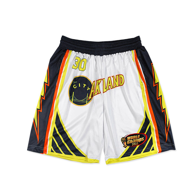 库里同款游行美式篮球短裤男女复古金州宽松速干不过膝运动五分裤