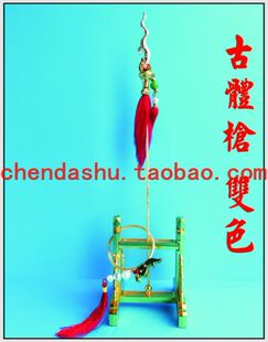 古体双色太子枪 神像法器神明像配件佛像哪吒三太子枪兵器