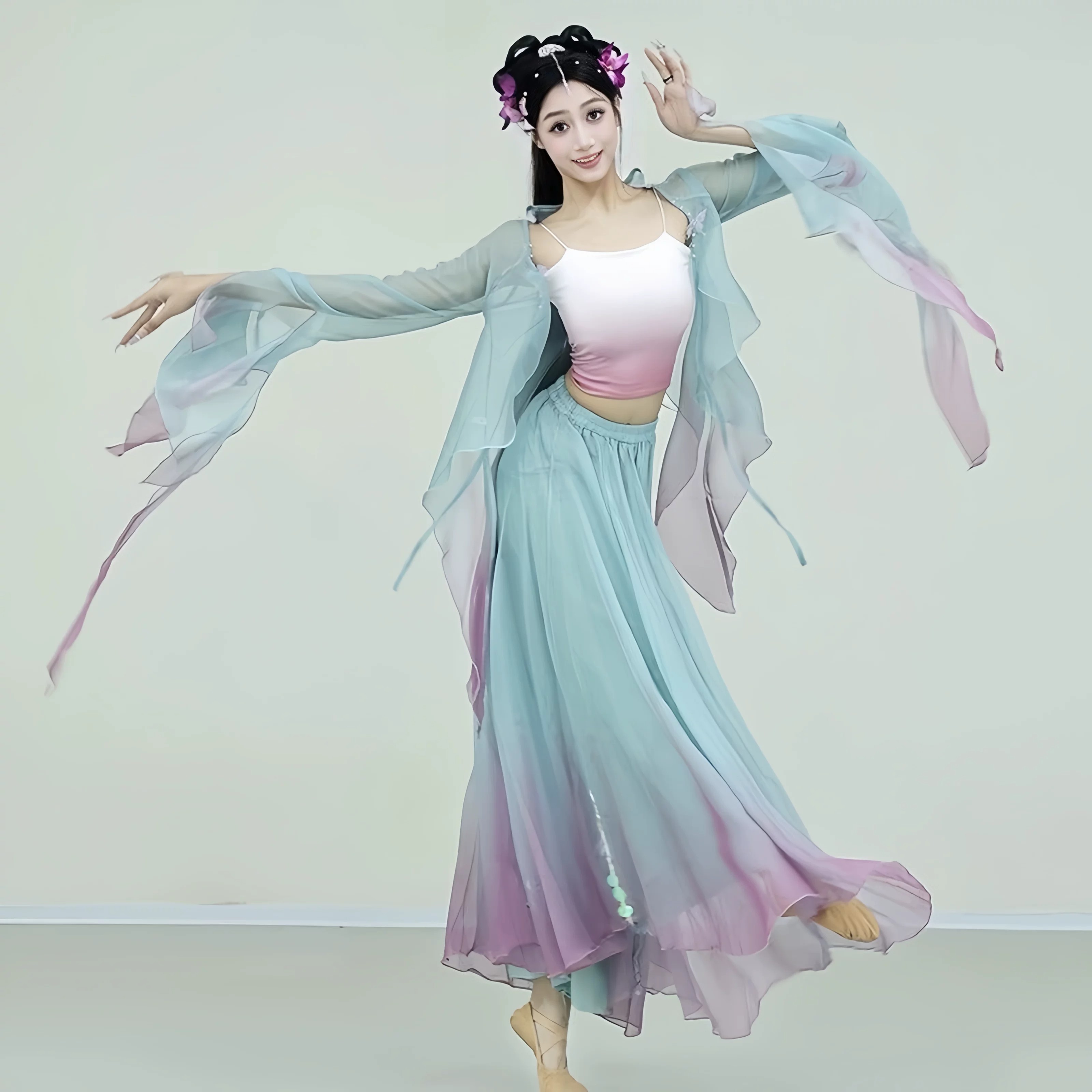 新款古典舞演出服女广袖大摆仙气