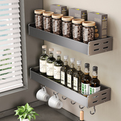 厨房置物架免打孔调味料壁挂式 刀架砧板厨具用品大全多功能收纳层