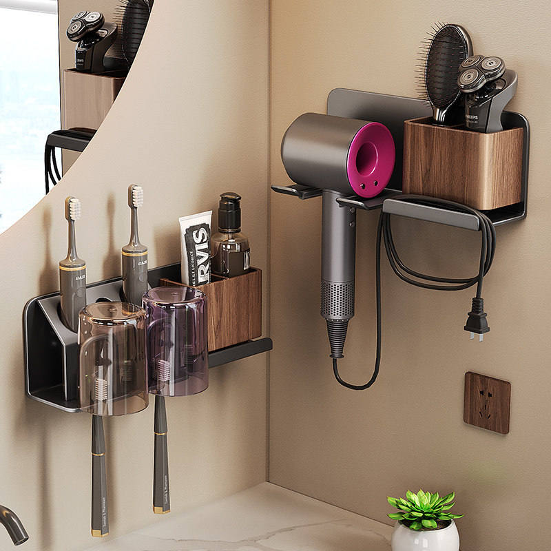 壁挂式吹风机置物架多功能收纳架免打孔浴室收纳神器卫生间梳妆台,家庭/个人清洁工具,吹风机置物架,淘宝优惠券,粉丝福利购,淘宝优惠卷