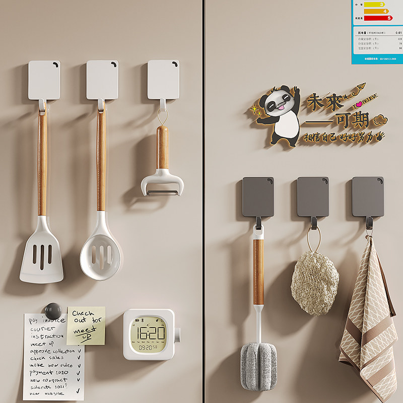 磁吸厨房挂钩免打孔壁挂墙壁上