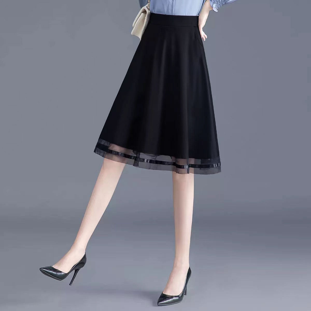 春夏新款时尚百搭ins中长款半身裙女显瘦洋气a字裙收腹遮肉包臀裙