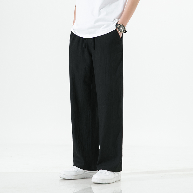 冰丝裤夏季薄款男装直筒裤日系流行休闲裤百搭垂感拖地裤8090-p60，男装休闲裤，电商A016