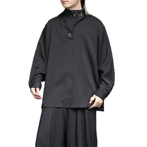 风外套春夏棉麻汉服唐装中式大码T恤纯色长袖衬衫男1192-P65图片