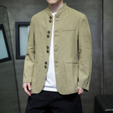 夹克秋冬季男女新款长袖外套大码棉麻上衣休闲西装汉服1178-P120，男装夹克，电商A016