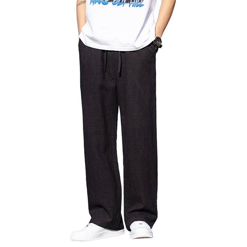 直筒型休闲裤春新款潮男长裤亚麻裤宽松大码棉麻裤子8208-p78控98,男装休闲裤,电商A016