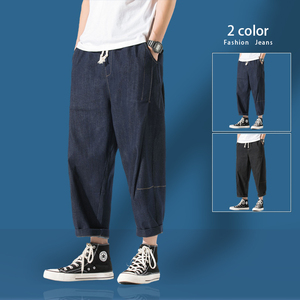春夏男士休闲牛仔裤大码青年中低腰青春流行七分裤子8023-P55，男装牛仔裤，电商A016