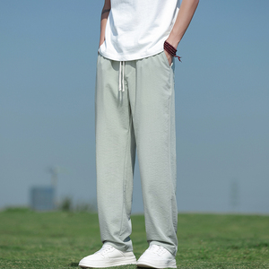 冰丝裤风男裤子夏季纯色休闲裤直筒裤九分裤潮8262-p55图片