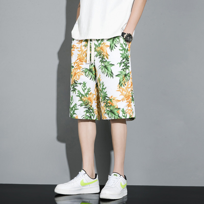 短裤男士夏季沙滩裤清凉时尚宽松五分裤印花大码休闲裤子8227P30,男装牛仔裤,电商A016